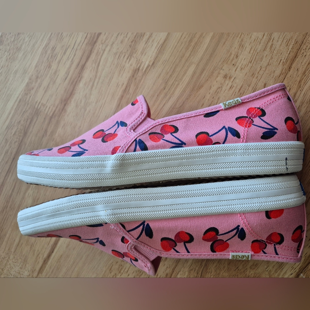NWOT - Keds x Kate Spade Pink Cherry Slip-On Shoes - Picture 4 of 5
